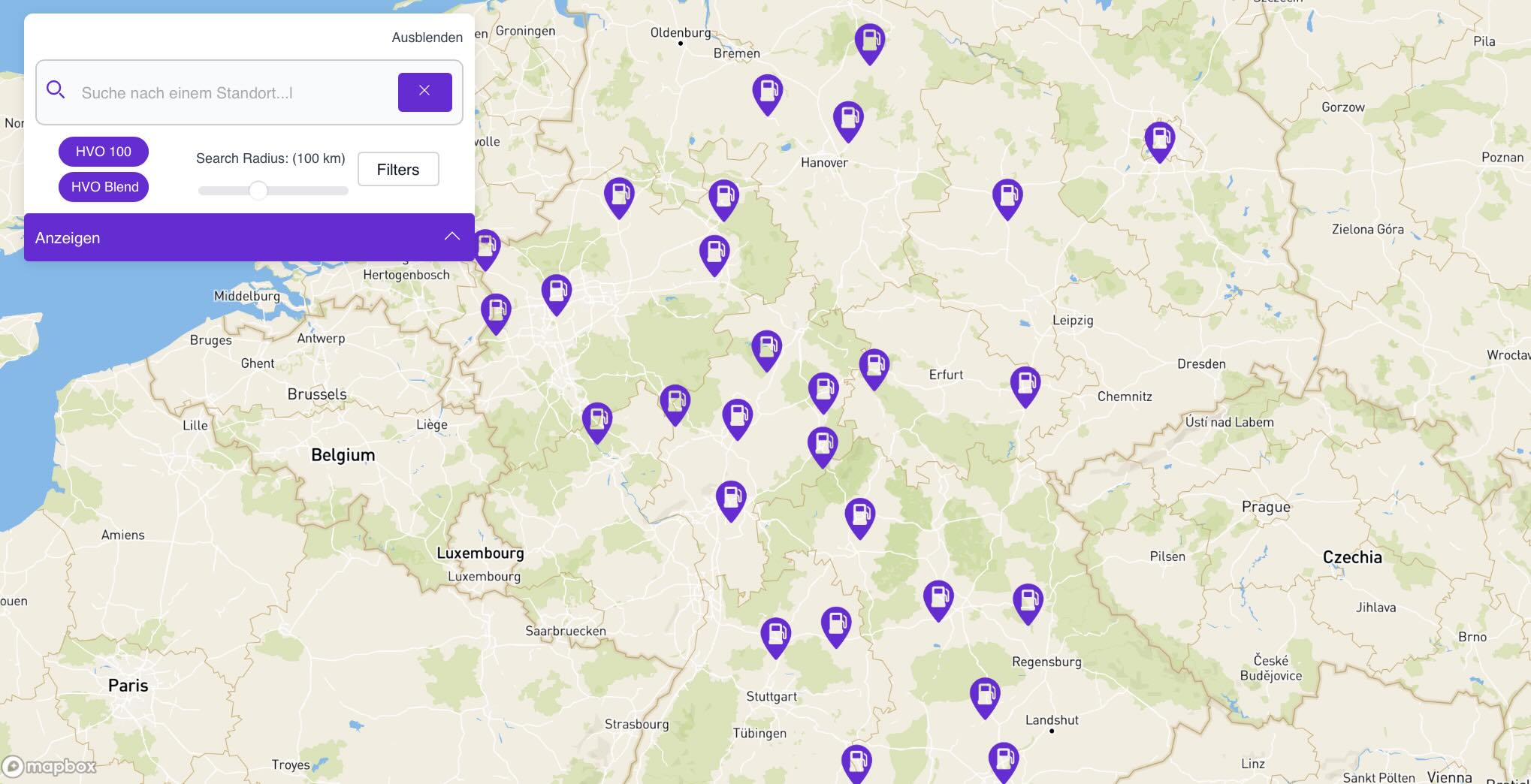 HVO Karte Deutschland von https://hvo-karte.de